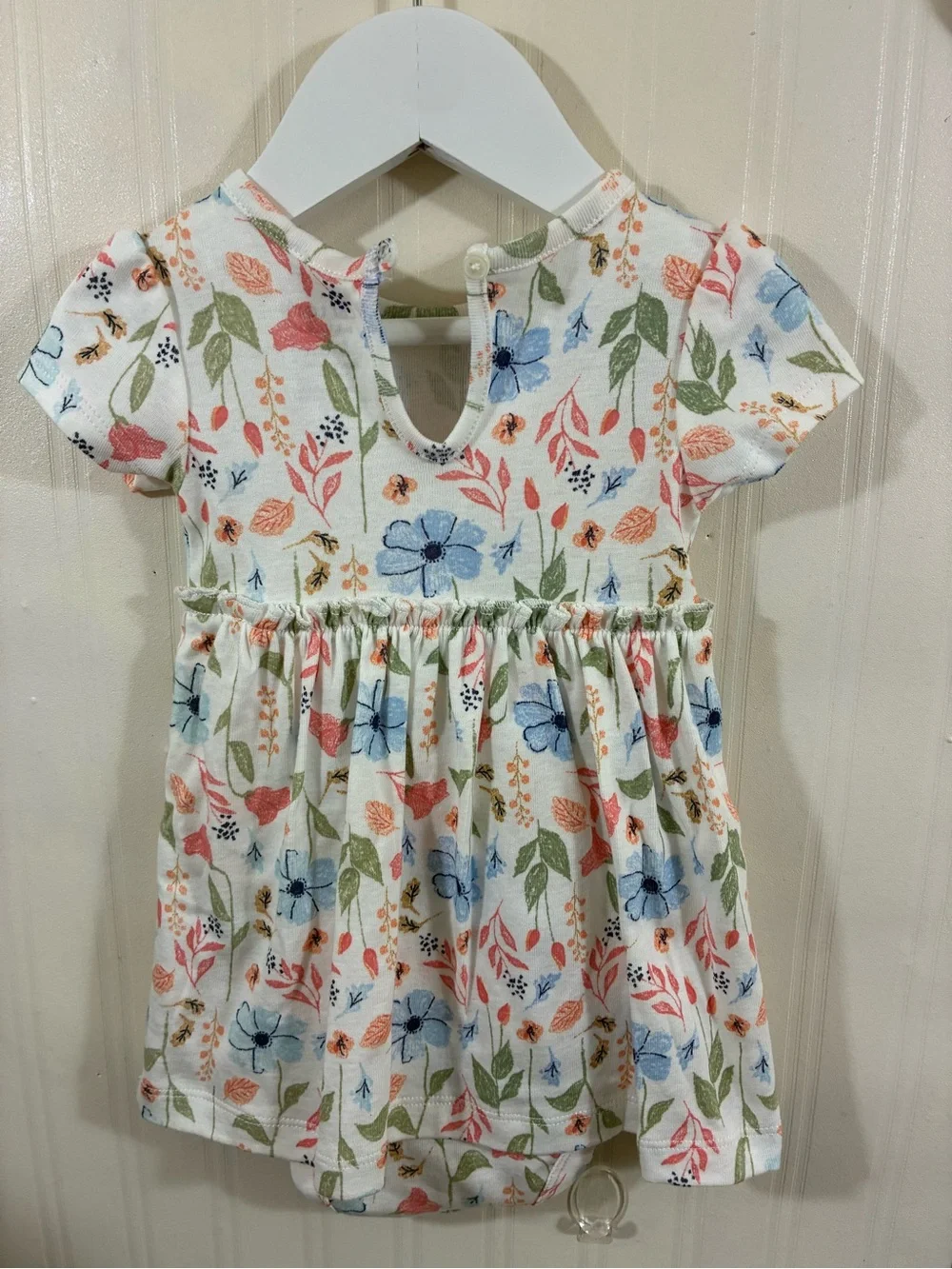 Carter's Coral Pink Cardigan with Floral Print Baby Dress